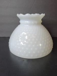 Vintage Milk Glass White Hobnail Lamp Shade 8" Hurricane Shape MCM - Picture 1 of 11
