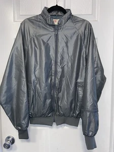 Vintage King Louie Wind Breaker Jacket Gray Pro Fit Zip Hood Zip Up Men’s Large - Picture 1 of 13