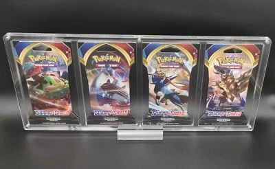 Funda acrílica de 4 compartimentos para 4 Pokemon SLEEVED Booster caja de protección carcasa y soporte