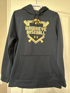 Felpa con cappuccio Under Armour Iowa Occhio di Falco Baseball MD/M Nero e Oro. Usato in ottime condizioni - Foto 1 di 10