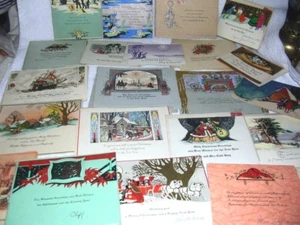 23 tarjetas de Navidad vintage de una sola capa de 1920/30 con sobres - Imagen 1 de 12