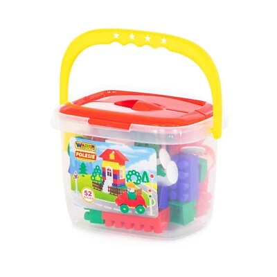 POLESIE WADER Bausteine Bauklötze Spielbausteine Baumeister 52 Teile im Eimer Spielzeug