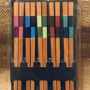 Chopsticks Kotobuki multicolor check, pack of 5 sets Nice Gift - Picture 1 of 4