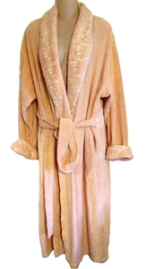 STAN HERMAN MELOCOTÓN Bata Suave MEZCLA DE ALGODÓN/EMBROIDADO Spa Ducha Albornoz Kimono 1X - Imagen 1 de 15