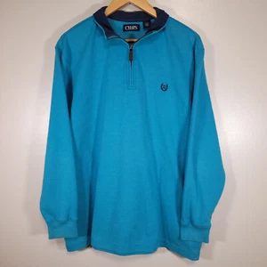 Chaps Herren XL Blau 1/4 Zip Mock Neck Langarm Pullover Sweatshirt - Bild 1 von 6