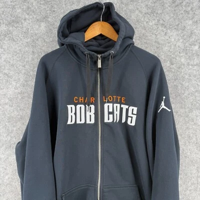 Charlotte Bobcats Sudadera con Capucha Para Hombres 2XL-T Negro Michael Jordan Cremallera Completa Manga Larga Foto 1 de 4