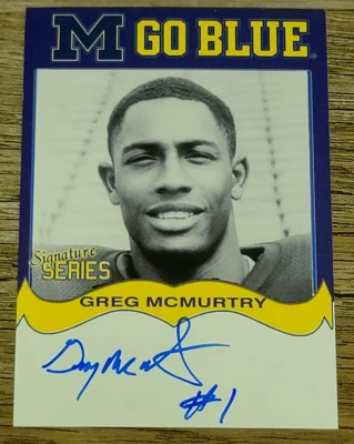TK Legacy Michigan Wolverines MGB82 Greg McMurtry Autograph - Image 1 of 2