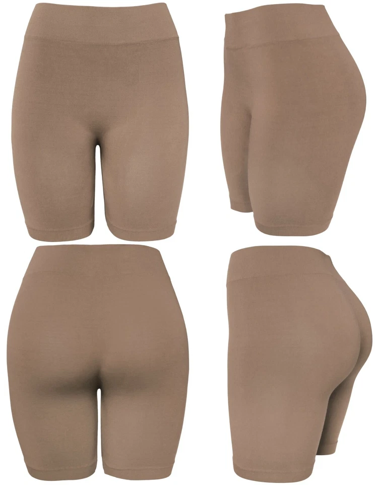 Bermuda bermuda feminina sem costura em camadas motociclista - Imagem 1 de 1