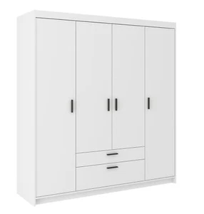 Tkmoebel 4-türiger  Kleiderschrank  LENA 4D laminierte Platte Breite 176cm ,Weiß - Bild 1 von 8