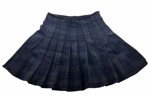 BRANDY MELVILLE PLAID PLEATED SKIRT GREEN/NAVY | Women’s SIZE XS - Picture 1 of 2