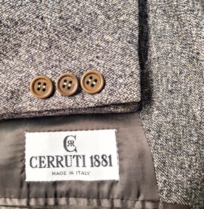 Cerruti 1881 Blazer Jacket 100% Wool Mens Size 36? 38? Black White Gray Speckles - Picture 1 of 6