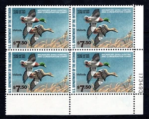 US Entenmarken - 1980 Scott # RW47 Platte # 4er Block (D98) - Bild 1 von 1