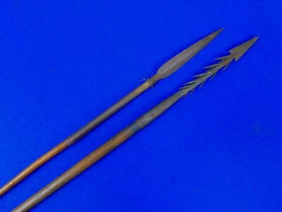 Set of 2 African Africa Antique Old 19 Century Spear - Image 1 of 4