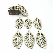 Natural Wood Hollow Leaves shape Wooden crafts decoration scrapbooking 53mm