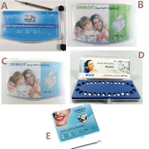Dental Orthodontic Self-Ligating Bracket Metal Ceramic Roth MBT 022 3/345 Hooks - Bild 1 von 19