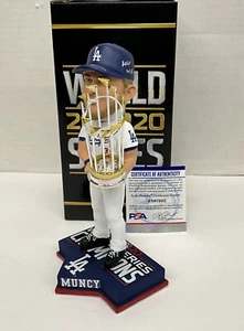 MAX MUNCY DODGERS SIGNED FOCO CHAMPIONSHIP BOBBLEHEAD "2020 WS CHAMP PSA 9A67982 - Picture 1 of 9