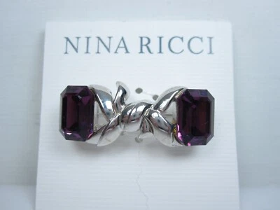 Nina Ricci Rhodium Plated Brooch with Swarovski Crystals - 5629 - Image 1 of 2