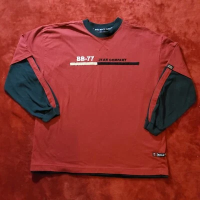 Camisa de Colección Bugle Boy Jean Co Para Hombre Manga Larga Roja y Negra Talla XL Foto 1 de 4