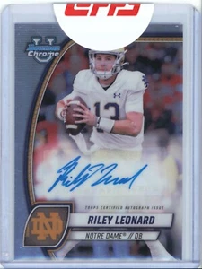 2024 Bowman University Chrome RILEY LEONARD AUTO Rookie Notre Dame COLTS TOPPS - Foto 1 di 2