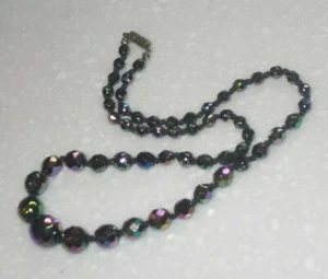 COLLAR CRISTAL PAVO REAL CARNAVAL GRADUADO VINTAGE AÑOS 40/50 - Imagen 1 de 5