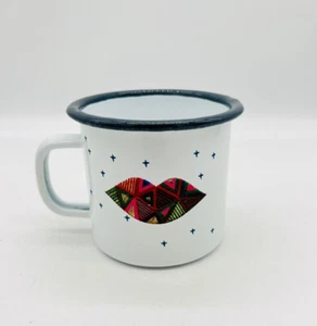 Sephora Kiss Enamel Metal Coffee Cup Camping Mug White 2018 - Picture 1 of 9