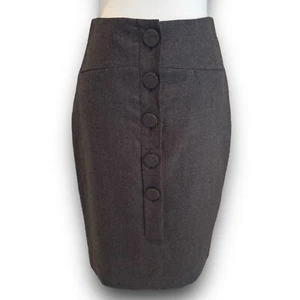 COUNTRY ROAD = Pencil Skirt = Size6 = Zipper & Buttons front = 98% Wool =Pockets - Picture 1 of 8