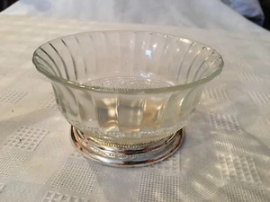 Crystal & Silverplate PEDESTAL BOWL NIB New in Box - 4.5" Diameter Gift Decor - Picture 1 of 5