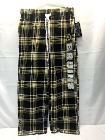 NHL Boston Bruins Ladies Plaid Flannel Team Logo Sleep Lounge Pants Small or Med Cover