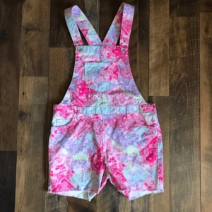 Children’s Place shortalls Overalls pink patchwork girls Size 12 New w/tags (Xd) - Picture 1 of 6