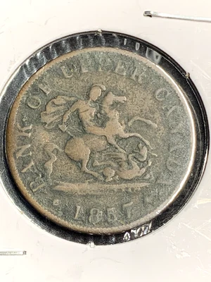 1857 Bank of Upper Canada One Half Penny Token Estate Find - Image 1 of 4