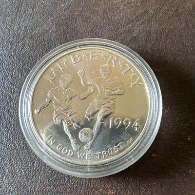 1994-D World Cup Soccer BU Commemorative 90% Silver Dollar in Capsule - Image 1 of 2