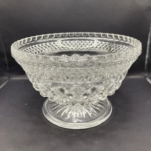 Vintage Leaded Crystal Glass Pedestal Candy Dish Bowl Compote 6.75” D 4.25” H - Picture 1 of 12