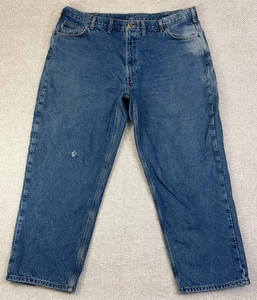 Carhartt Jeans Flannel Lined Men's 44x29 (Tag 46x30) Relaxed Fit B17-DST Blue - Picture 1 of 13