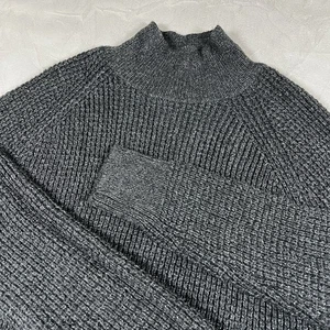 Suéter Loft Gris Plateado Metálico Grueso Cuello Simulado Talla Grande - Imagen 1 de 9