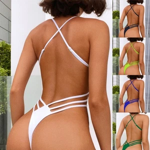 New style one-piece swimsuit - pure color, backless design, extremely sexy - Picture 1 of 27