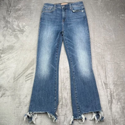 7 For All Mankind Luxe Jeans Womens 28 Blue High Waist Slim Kick Out Faded Denim - Image 1 of 4