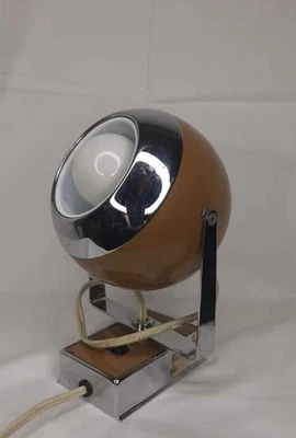 Lámpara de lectura bola de luz cromada esfera orbe atómico moderna mediados de siglo 1967 vintage Foto 1 de 4