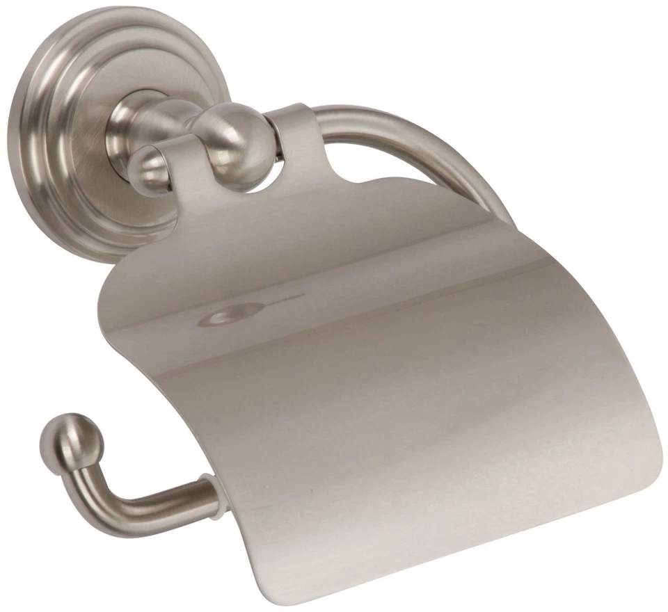 Ginger 1127/SN Satin Nickel Chelsea Chelsea Single Post Toilet Paper Holder with Cover 112