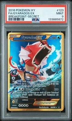 2016 POKEMON XY BREAKPOINT SECRET #123 FULL ART/GYARADOS EX PSA 9 GEM MINT - Image 1 of 2