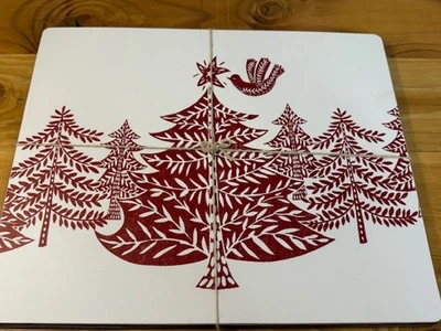 Pottery Barn Set of 4, Scandinavian Christmas Tree Cork Placemats, 16 x 12.75" - Image 1 of 3