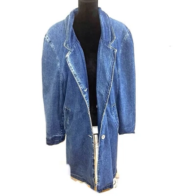 Винтажный женщин герб полый джинсовой ткани Тренч размер XL 1 X Western Cowgirl - Изображение 1 из 4