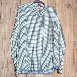 Report Collection Mens Plaid Stripe Button Down LS 100% Linen Shirt XL NWT - Picture 1 of 14