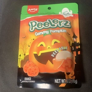 AMOS Peelerz Halloween Gummy Pumpkins Peelable Orange Flavor 6 Oz Bag - Picture 1 of 2