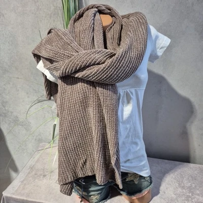 Zwillingsherz Damen Schal Tuch Chenille weich Herbst Winter Taube Braun (0 467)