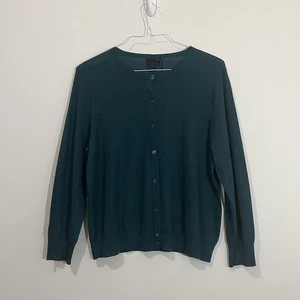 NWT J. CREW Featherweight 100% Italian Cashmere Cardigan Sweater XL Green Luxury - Picture 1 of 16