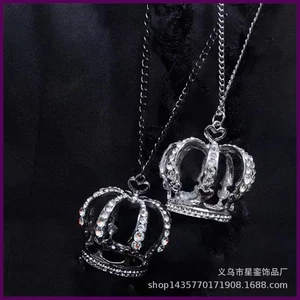 Oversized Landmine Full Drill Crown Pendant Sweater Chain 80cm Clothing. - Picture 1 of 24