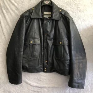 Taylor's Leatherwear Giacca Moto Polizia Pelle Nera Foderata Tg 54 - Foto 1 di 10
