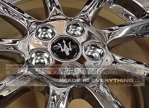 MASERATI QUATTROPORTE GT BLACK / CHROME CENTER CAP WHEEL COVER 18 19 20" RIMS x1 - Picture 1 of 4