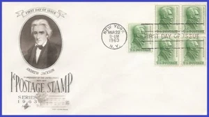 USA3 #1209 U/A ARTCRAFT FDC BL4 Andrew Jackson - Imagen 1 de 1