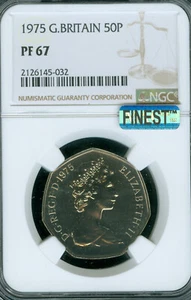 1975 GREAT BRITAIN 50 PENCE NGC PF67 MAC FINEST & SPOTLESS . - Picture 1 of 2